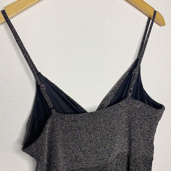 NWT Express Metallic Glitter Adjustable Strap Mini Dress Sz Large Petite $79.90 - Picture 6 of 8